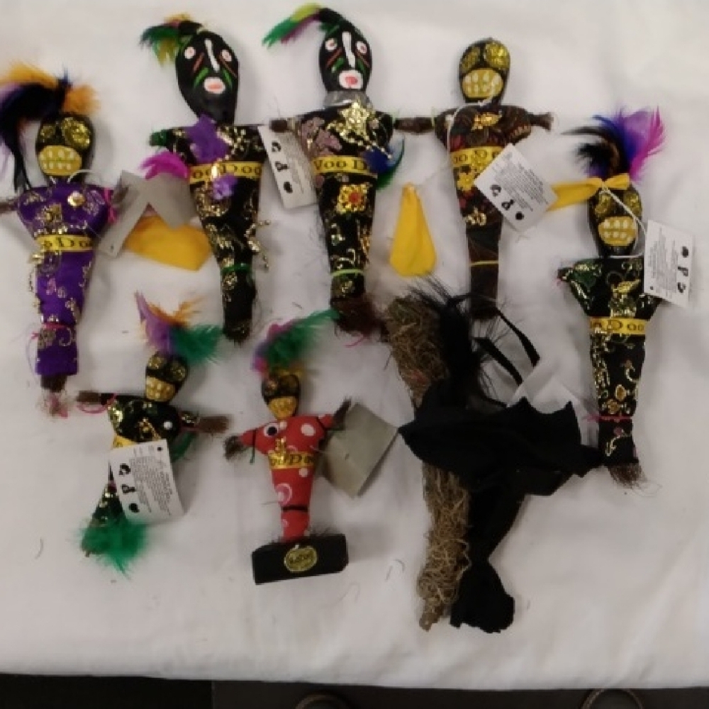 Handmade Decorative Mardi Gras Dolls - Purple, Green, Gold, Black